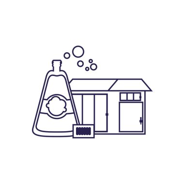 İzole temizlik deterjanı ve ev tasarımı