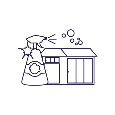 İzole temizlik deterjanı ve ev tasarımı