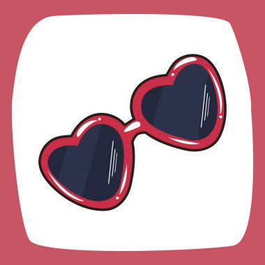 güneş gözlüğü şekli kalpleri komik pop sanat