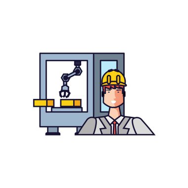 Profesyonel işçi tasarımı izole avatar