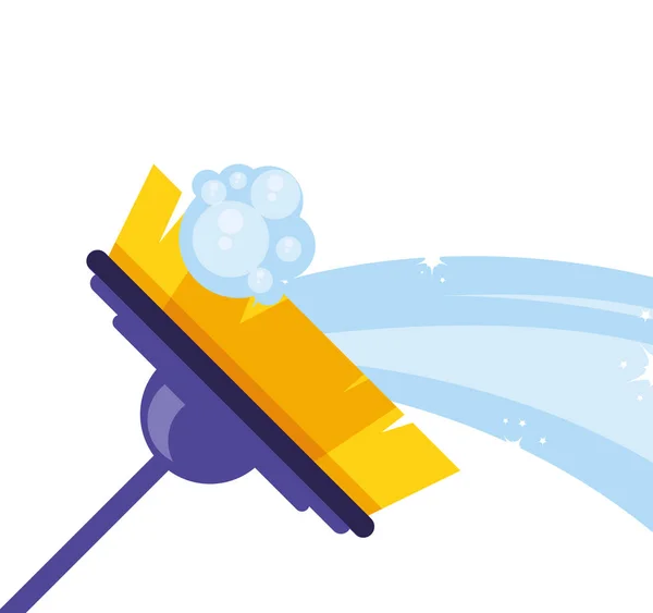 Isolé brosse de nettoyage design icône vecteur ilustration — Image vectorielle