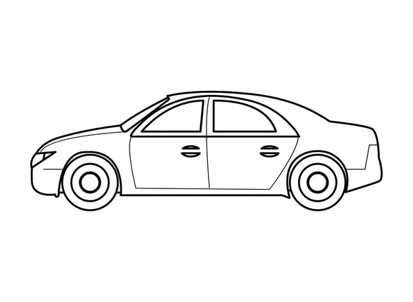 Coche vehículo vista lateral icono vector ilustración — Vector de stock