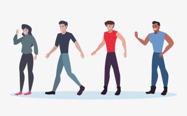 insanlar grup karakterleri erkek ve kadın