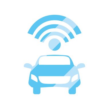 otonom akıllı araba simgesi vektör ilustration