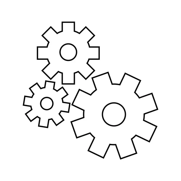 Versnellingen wielen Motor icoon vector ilustration — Stockvector