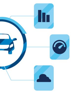 otonom akıllı araba simgesi vektör ilustration