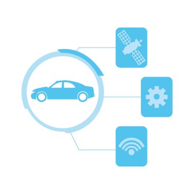 otonom akıllı araba simgesi vektör ilustration