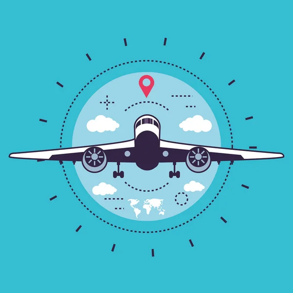 Дизайн иконок самолета и GPS — стоковый вектор