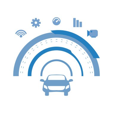 otonom akıllı araba simgesi vektör ilustration