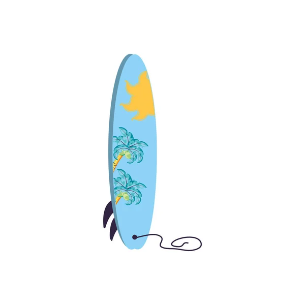 Équipement de planche de surf icône isolée sportive — Image vectorielle