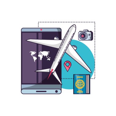 Yalıtılmış seyahat simgesi seti tasarımı