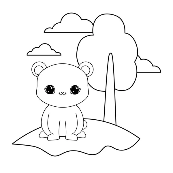 Urso panda animal na paisagem — Vetor de Stock