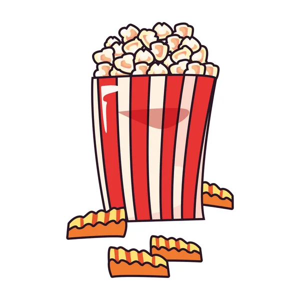 Pop corn papas fritas comic pop art — Vector de stock