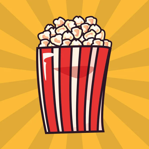 Pop corn comic pop art sobre fondo blanco — Vector de stock