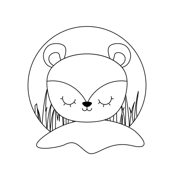 Head of cute porcupine animal isolated icon — Stock Vector