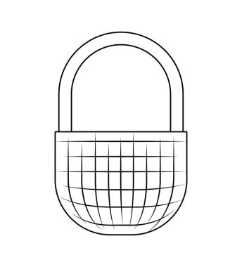 geleneksel sepet hasır izole simgesi