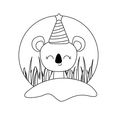 şapka partisi ile sevimli Koala hayvan