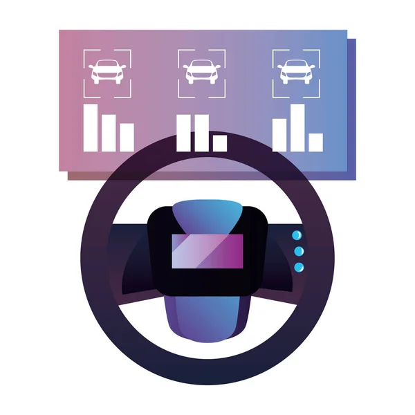 Ilustration vectorielle d'icône de voiture intelligente autonome — Image vectorielle