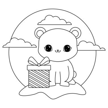 manzara hediye kutusu ile panda ayı hayvan