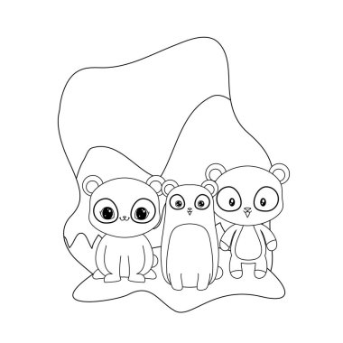 panda ayılar hayvanlar izole simgesi