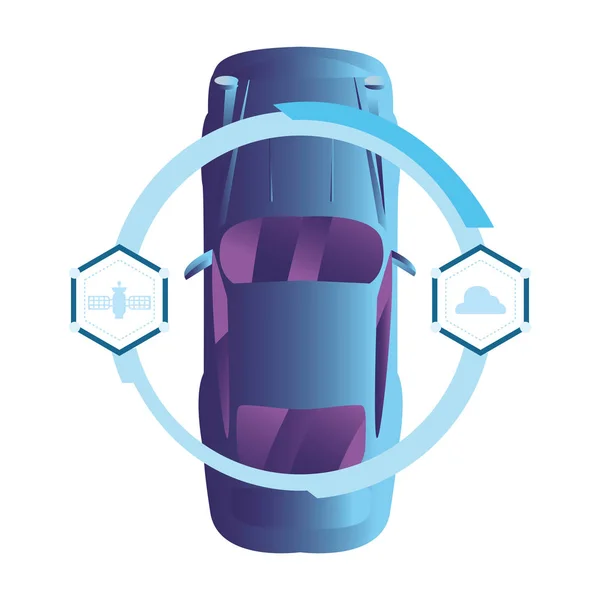 Autonomous smart car icon vector ilustration — Stock Vector