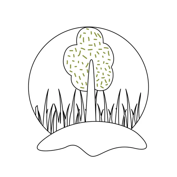 Strom rostlina příroda izolované ikony — Stockový vektor