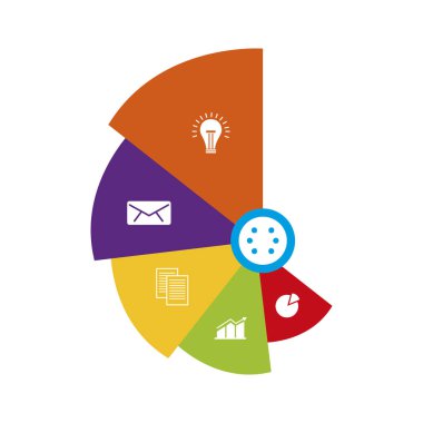 dairesel etiketler iş infographics simgeleri