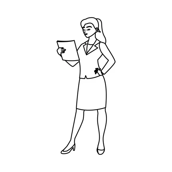 Ícone de caráter avatar mulher de negócios elegante — Vetor de Stock