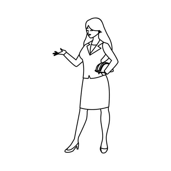 Élégante icône de personnage avatar femme d'affaires — Image vectorielle