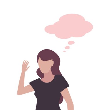 Kadın karakter baloncuğu konuşuyor