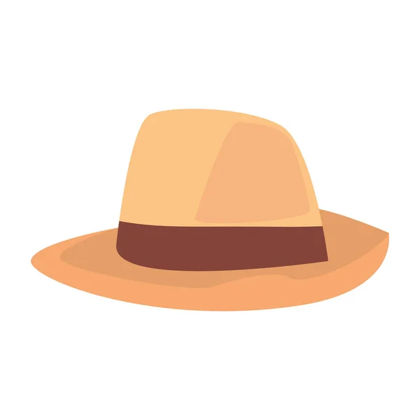 Accesorio sombrero sobre fondo blanco — Vector de stock