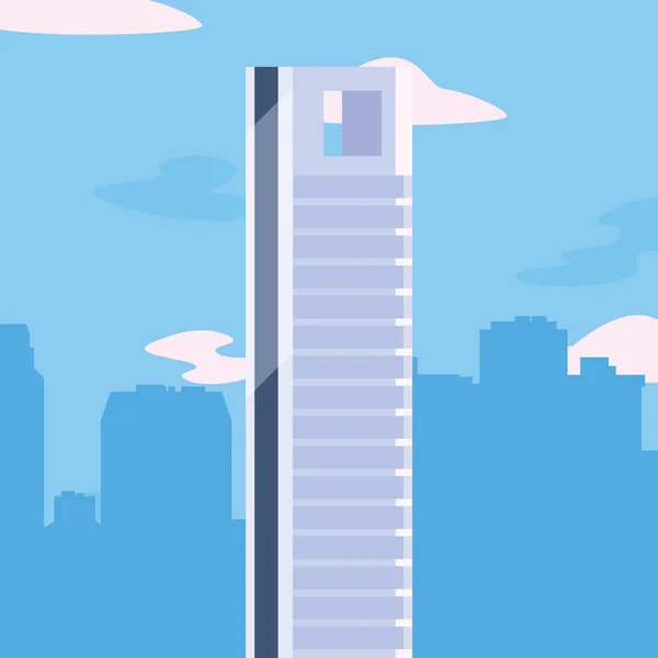 Felhőkarcoló városi városi város ég háttér — Stock Vector