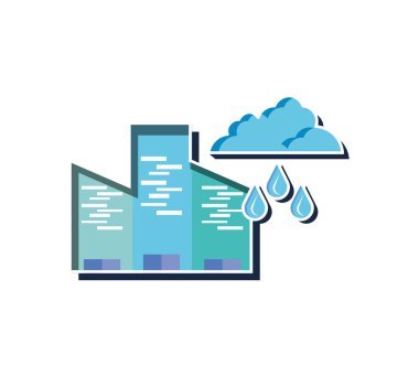 İzole şehir ve bulut tasarımı