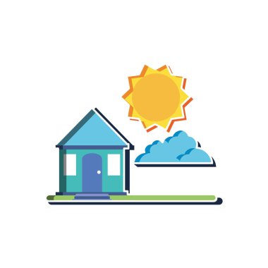 Bulut ve güneş tasarımı ile izole ev