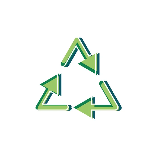 Recycle icon represented by arrows — Stock Vector