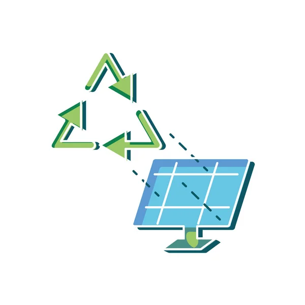 Zonnepaneel en duurzaamheids ontwerp — Stockvector