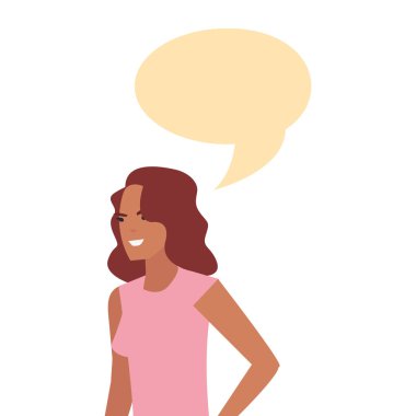 Kadın karakter baloncuğu konuşuyor