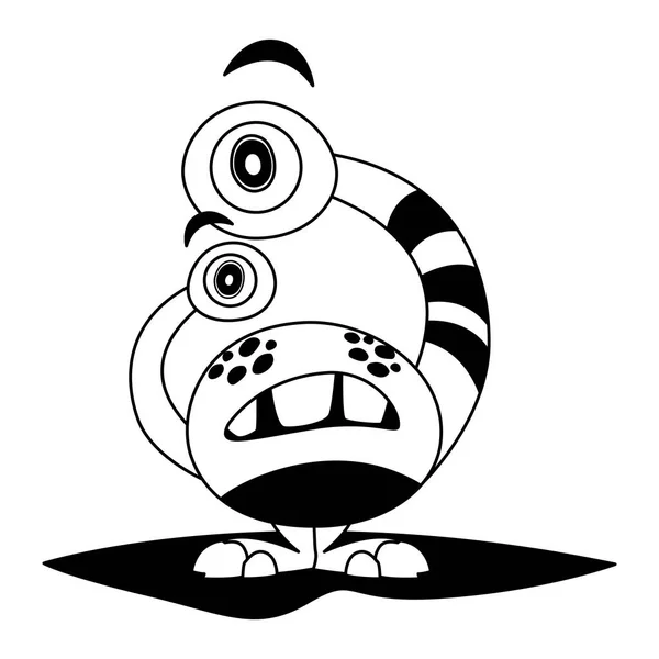 有趣的怪物与凸起的眼睛漫画字符 — 图库矢量图片
