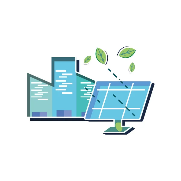 Zonnepaneel en duurzaamheids ontwerp — Stockvector