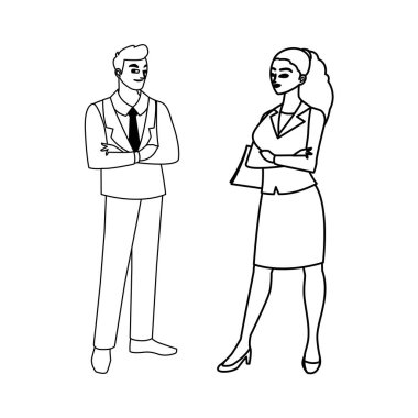 şık iş çift Avatars karakterler