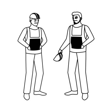 erkek inşaatçılar inşaatçılar işçi karakterleri