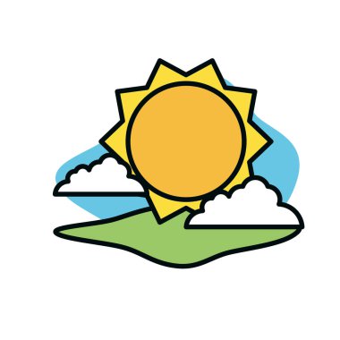 İzole yaz ve soyut güneş tasarımı