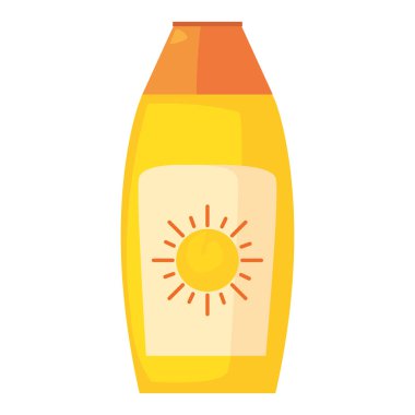 beyaz arka plan üzerinde güneş kremi şişe