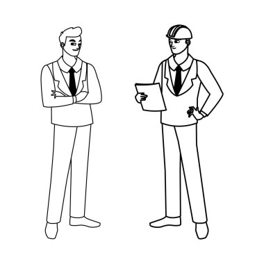 mühendisler inşaatçılar işçi avatarları karakterleri