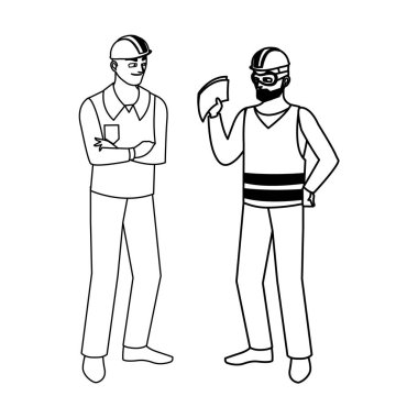 erkek inşaatçılar inşaatçılar işçi karakterleri