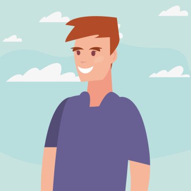 adam portre karakter dış simge vektör ilustration