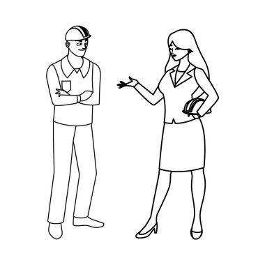 kadın mühendis ile erkek inşaatçı oluşturucu