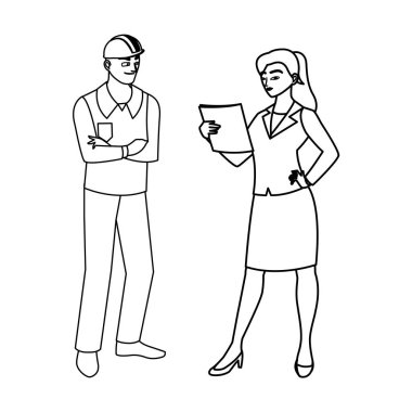 kadın mühendis ile erkek inşaatçı oluşturucu