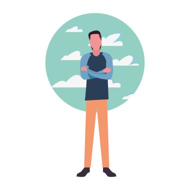 adam avatar karakter gökyüzü arka plan