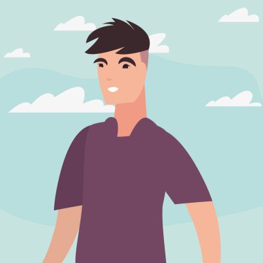 adam portre karakter dış simge vektör ilustration